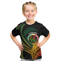 Personalised Vanuatu Independence Day Kid T Shirt July 30 Pig Tusk Long God Yumi Stanap LT14 Black - Polynesian Pride