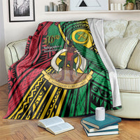 Halo Vanuatu Blanket Happy 46th Independence Anniversary LT14 Black - Polynesian Pride