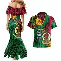 Halo Vanuatu Couples Matching Mermaid Dress and Hawaiian Shirt Happy 45th Independence Anniversary LT14 - Polynesian Pride