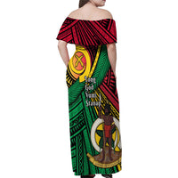 Halo Vanuatu Family Matching Off Shoulder Maxi Dress and Hawaiian Shirt Happy 45th Independence Anniversary LT14 - Polynesian Pride