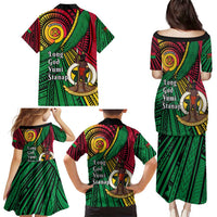 Halo Vanuatu Family Matching Puletasi and Hawaiian Shirt Happy 45th Independence Anniversary LT14 - Polynesian Pride