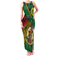 Halo Vanuatu Family Matching Tank Maxi Dress and Hawaiian Shirt Happy 45th Independence Anniversary LT14 Mom's Dress Black - Polynesian Pride