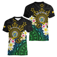 Lalawigan ng Palawan Women V-Neck T-Shirt Philippines Province Land of Promise LT14 - Polynesian Pride