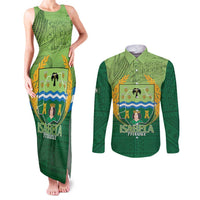 Isabela Philippines Couples Matching Tank Maxi Dress and Long Sleeve Button Shirt Queen Province Of The North LT14 Green - Polynesian Pride