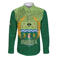 Isabela Philippines Family Matching Tank Maxi Dress and Hawaiian Shirt Queen Province Of The North LT14 Dad's Shirt - Long Sleeve Green - Polynesian Pride