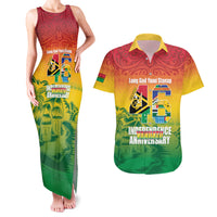 Vanuatu Indipendens Dei Couples Matching Tank Maxi Dress and Hawaiian Shirt Yumi 46th Independence Anniversary LT14 Reggae - Polynesian Pride