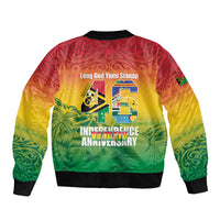 Vanuatu Indipendens Dei Sleeve Zip Bomber Jacket Yumi 46th Independence Anniversary