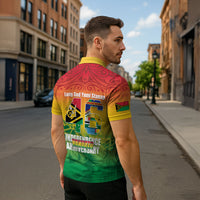 Vanuatu Indipendens Dei Zipper Polo Shirt Yumi 46th Independence Anniversary