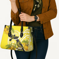 Bellbird New Zealand Leather Bag Korimako Kowhai Maori Pattern