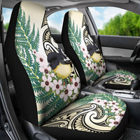 Endemic Tomtit New Zealand Car Seat Cover Miromiro Manuka Silver Fern Maori Pattern