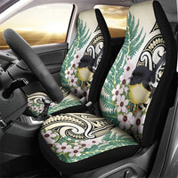 Endemic Tomtit New Zealand Car Seat Cover Miromiro Manuka Silver Fern Maori Pattern