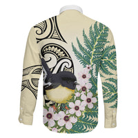 Endemic Tomtit New Zealand Family Matching Summer Maxi Dress and Hawaiian Shirt Miromiro Manuka Silver Fern Maori Pattern LT14 - Polynesian Pride