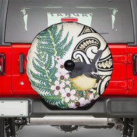 Endemic Tomtit New Zealand Spare Tire Cover Miromiro Manuka Silver Fern Maori Pattern LT14 - Polynesian Pride