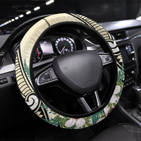 Endemic Tomtit New Zealand Steering Wheel Cover Miromiro Manuka Silver Fern Maori Pattern
