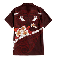 Oxblood Polynesia Family Matching Mermaid Dress and Hawaiian Shirt Tribal Pattern Tropical Frangipani LT14 - Polynesian Pride