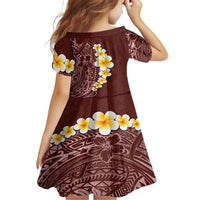Oxblood Tropical Plumeria With Galaxy Polynesian Art Family Matching Off Shoulder Maxi Dress and Hawaiian Shirt LT14 - Polynesian Pride