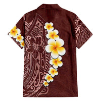 Oxblood Tropical Plumeria With Galaxy Polynesian Art Family Matching Tank Maxi Dress and Hawaiian Shirt LT14 - Polynesian Pride