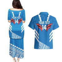 Custom Toa Samoa Rugby Couples Matching Puletasi and Hawaiian Shirt Samoan Siva Tau Uso Aso Uma LT14 - Polynesian Pride
