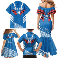 Custom Toa Samoa Rugby Family Matching Mermaid Dress and Hawaiian Shirt Samoan Siva Tau Uso Aso Uma LT14 - Polynesian Pride