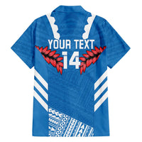 Custom Toa Samoa Rugby Family Matching Off The Shoulder Long Sleeve Dress and Hawaiian Shirt Samoan Siva Tau Uso Aso Uma LT14 - Polynesian Pride