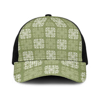 Vesuvian Green Palaka Quilt Hawaii Baseball Net Cap Traditional Hawaii-plaid Pattern - Polynesian Pride