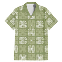 Vesuvian Green Palaka Quilt Hawaii Family Matching Mermaid Dress and Hawaiian Shirt Traditional Hawaii-plaid Pattern LT14 Dad's Shirt - Short Sleeve Vesuvian Green - Polynesian Pride