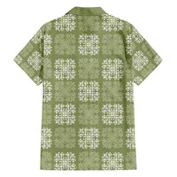 Vesuvian Green Palaka Quilt Hawaii Family Matching Short Sleeve Bodycon Dress and Hawaiian Shirt Traditional Hawaii-plaid Pattern LT14 - Polynesian Pride