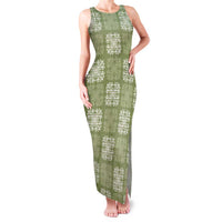 Vesuvian Green Palaka Quilt Hawaii Family Matching Tank Maxi Dress and Hawaiian Shirt Traditional Hawaii-plaid Pattern LT14 Mom's Dress Vesuvian Green - Polynesian Pride