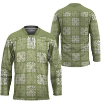 Vesuvian Green Palaka Quilt Hawaii Hockey Jersey Traditional Hawaii-plaid Pattern - Polynesian Pride