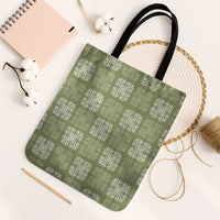 Vesuvian Green Palaka Quilt Hawaii Tote Bag Traditional Hawaii-plaid Pattern - Polynesian Pride