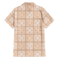 Beige Palaka Quilt Hawaii Family Matching Short Sleeve Bodycon Dress and Hawaiian Shirt Traditional Hawaii-plaid Pattern LT14 - Polynesian Pride