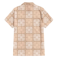 Beige Palaka Quilt Hawaii Family Matching Tank Maxi Dress and Hawaiian Shirt Traditional Hawaii-plaid Pattern LT14 - Polynesian Pride