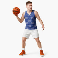 Royal Blue Palaka Quilt Hawaii Basketball Jersey Traditional Hawaii-plaid Pattern - Polynesian Pride