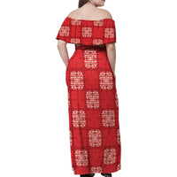 Red Palaka Quilt Hawaii Family Matching Off Shoulder Maxi Dress and Hawaiian Shirt Traditional Hawaii-plaid Pattern LT14 - Polynesian Pride