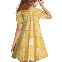 Yellow Palaka Quilt Hawaii Family Matching Off The Shoulder Long Sleeve Dress and Hawaiian Shirt Traditional Hawaii-plaid Pattern LT14 - Polynesian Pride