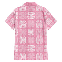 Pink Palaka Quilt Hawaii Family Matching Summer Maxi Dress and Hawaiian Shirt Traditional Hawaii-plaid Pattern LT14 - Polynesian Pride