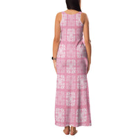 Pink Palaka Quilt Hawaii Family Matching Tank Maxi Dress and Hawaiian Shirt Traditional Hawaii-plaid Pattern LT14 - Polynesian Pride