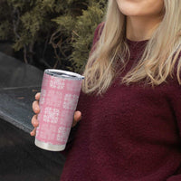 Pink Palaka Quilt Hawaii Tumbler Cup Traditional Hawaii-plaid Pattern - Polynesian Pride