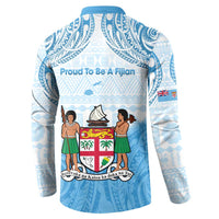 Fiji Day 1970 Button Sweatshirt Proud To Be A Fijian Tapa Pattern LT14 - Polynesian Pride