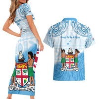 Fiji Day 1970 Couples Matching Short Sleeve Bodycon Dress and Hawaiian Shirt Proud To Be A Fijian Tapa Pattern LT14 - Polynesian Pride