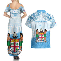 Fiji Day 1970 Couples Matching Summer Maxi Dress and Hawaiian Shirt Proud To Be A Fijian Tapa Pattern LT14 - Polynesian Pride