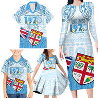 Fiji Day 1970 Family Matching Long Sleeve Bodycon Dress and Hawaiian Shirt Proud To Be A Fijian Tapa Pattern LT14 - Polynesian Pride