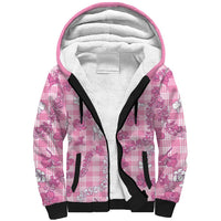Alaka Aloha Hawaii Sherpa Hoodie Plumeria Lei With Palaka Motif LT14 Unisex Pink - Polynesian Pride