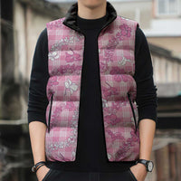 Alaka Aloha Hawaii Sleeveless Puffer Jacket Plumeria Lei With Palaka Motif - Polynesian Pride