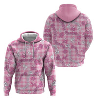 Alaka Aloha Hawaii Zip Hoodie Plumeria Lei With Palaka Motif - Polynesian Pride