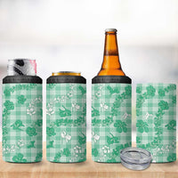 Omaomao Aloha Hawaii 4 in 1 Can Cooler Tumbler Plumeria Lei With Palaka Motif LT14 - Polynesian Pride