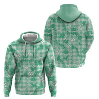 Omaomao Aloha Hawaii Hoodie Plumeria Lei With Palaka Motif - Polynesian Pride