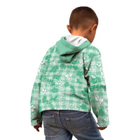 Omaomao Aloha Hawaii Kid Hoodie Plumeria Lei With Palaka Motif LT14 - Polynesian Pride