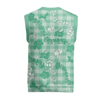 Omaomao Aloha Hawaii Christmas Knitted V-Neck Vest Plumeria Lei With Palaka Motif LT14 - Polynesian Pride