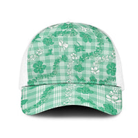 Omaomao Aloha Hawaii Mesh Trucker Cap Plumeria Lei With Palaka Motif - Polynesian Pride